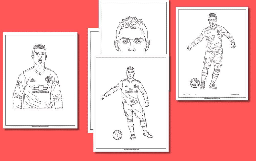 Kostenlose Cristiano Ronaldo Ausmalbilder zum Ausdrucken für Kinder