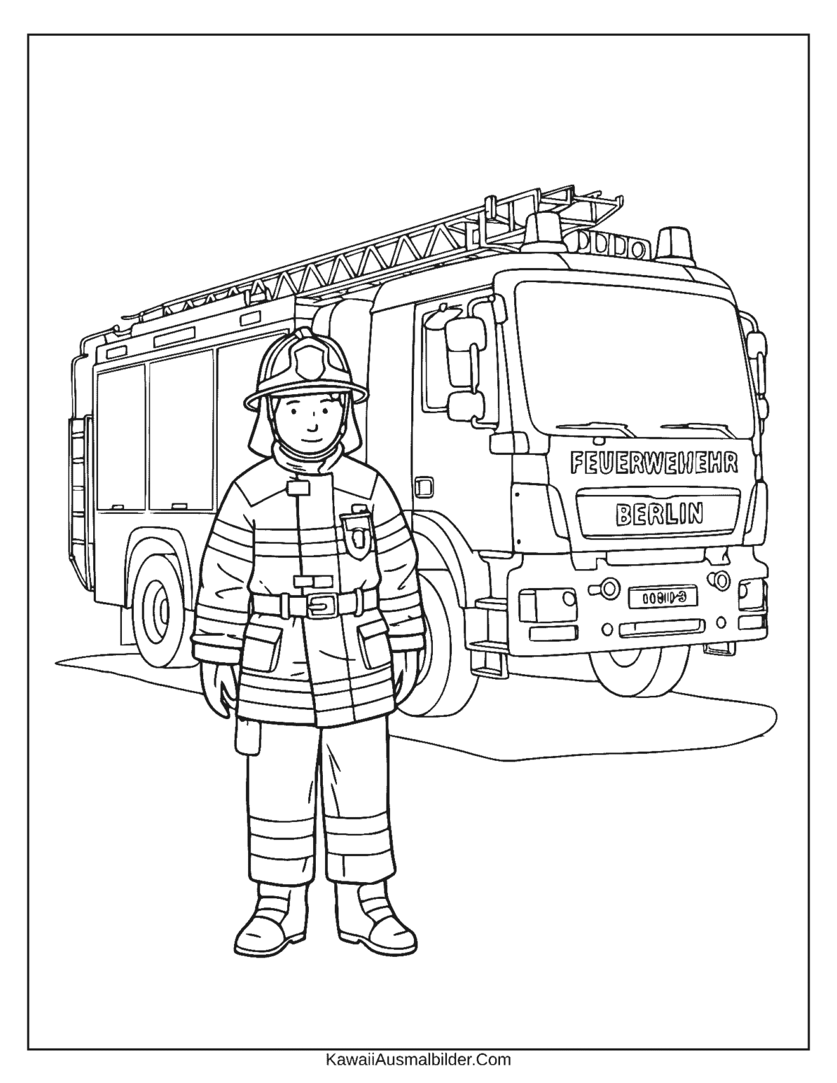 Kostenlose feuerwehr Ausmalbilder zum Ausdrucken [PDF] - Kostenlose