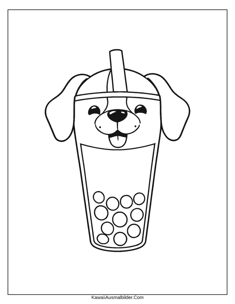 Malvorlage Bubble Tea Hund