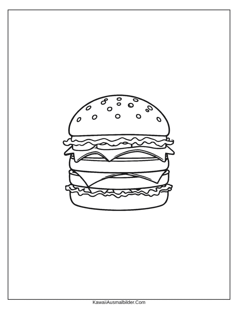 Malvorlage Essen Burger