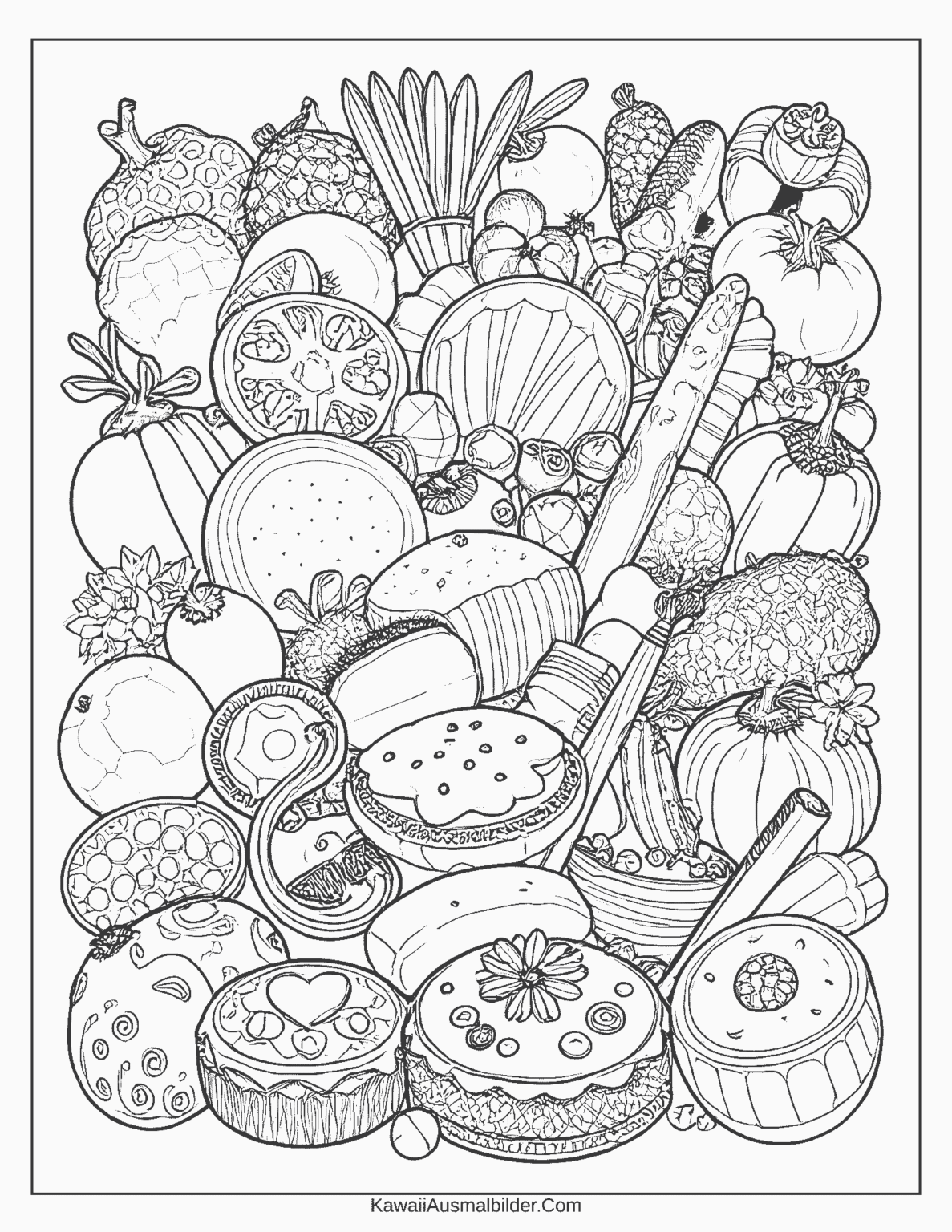 Kostenlose essen Ausmalbilder zum Ausdrucken [PDF] - Kostenlose