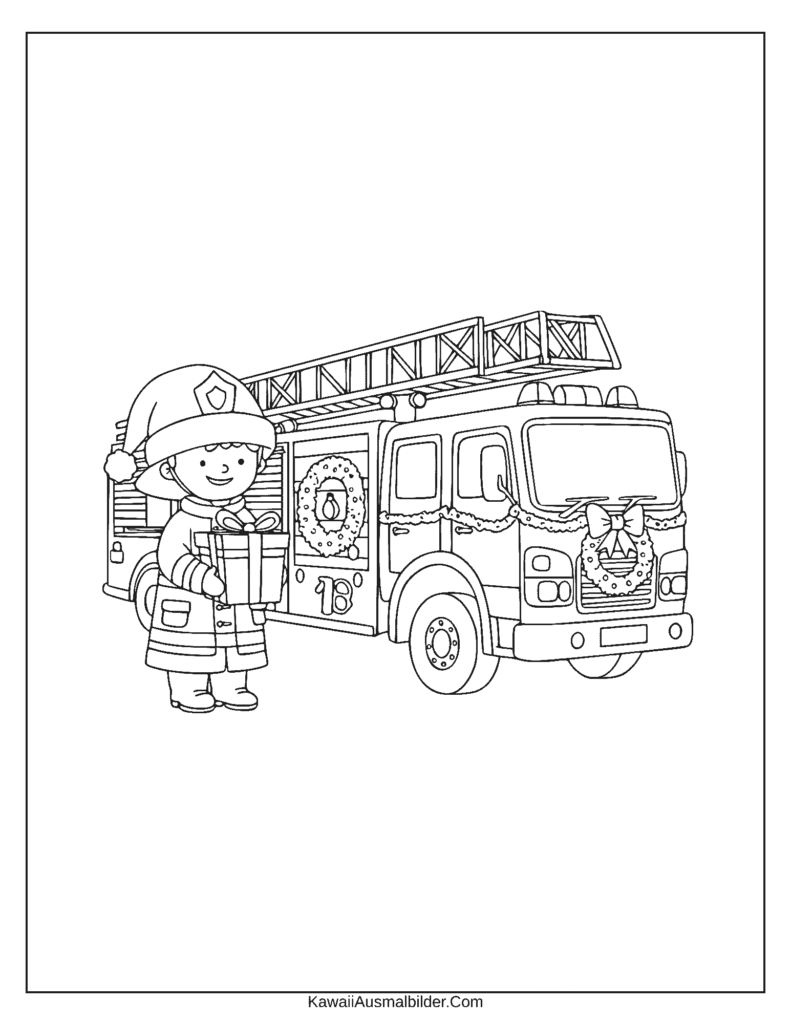 Malvorlage Feuerwehr Weihnachten