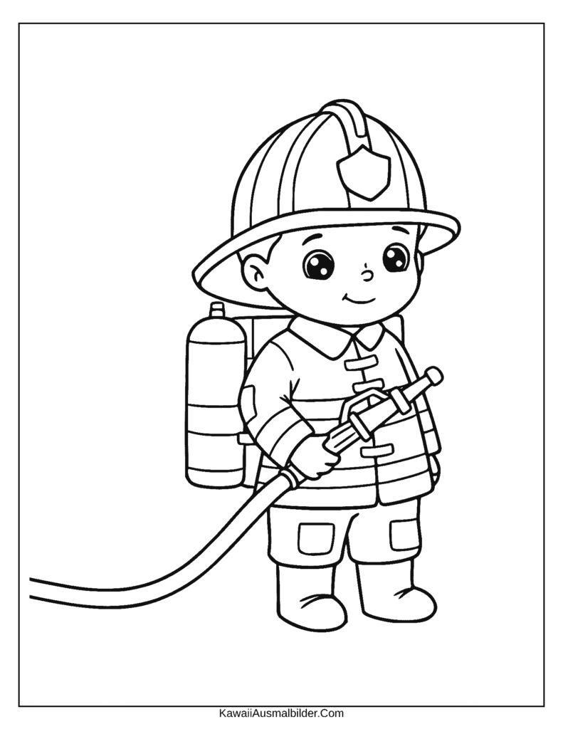 Malvorlage Feuerwehr für Kleinkinder