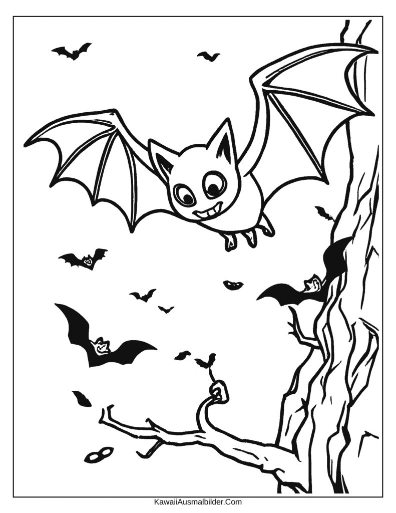 Malvorlage Halloween Fledermaus