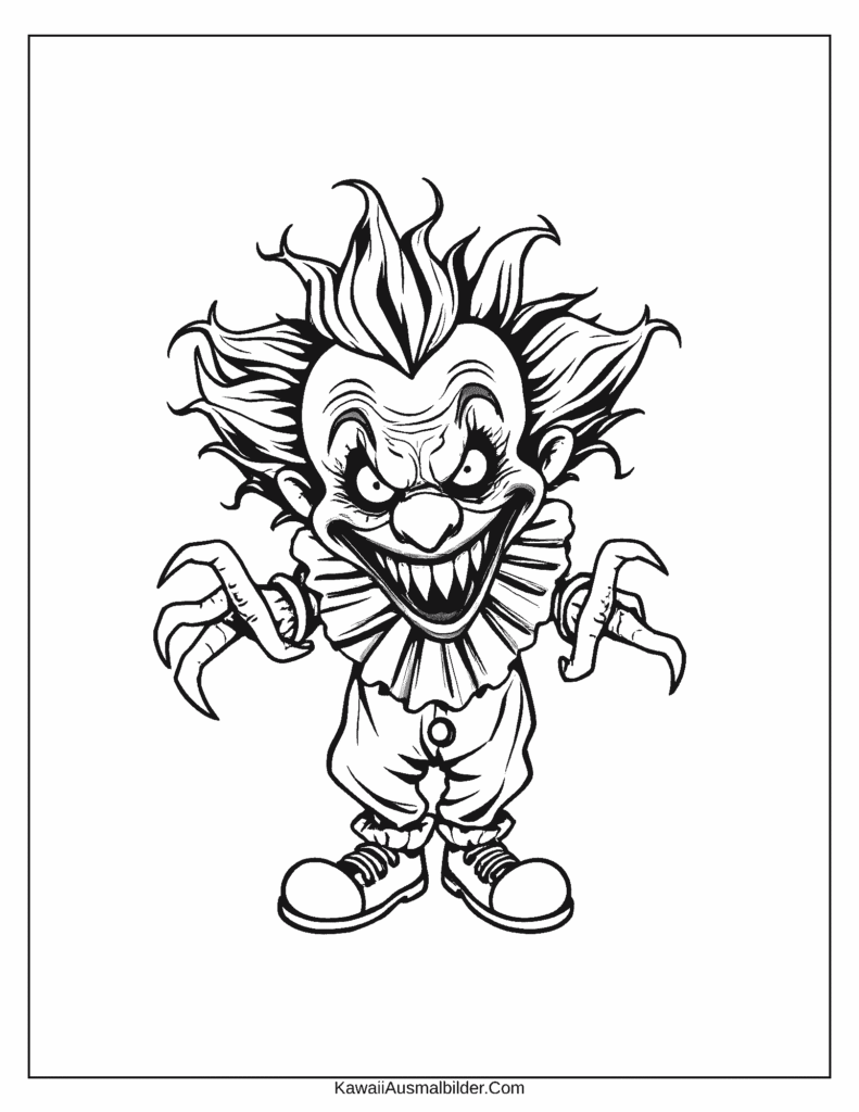 Malvorlage Halloween Horrorclown