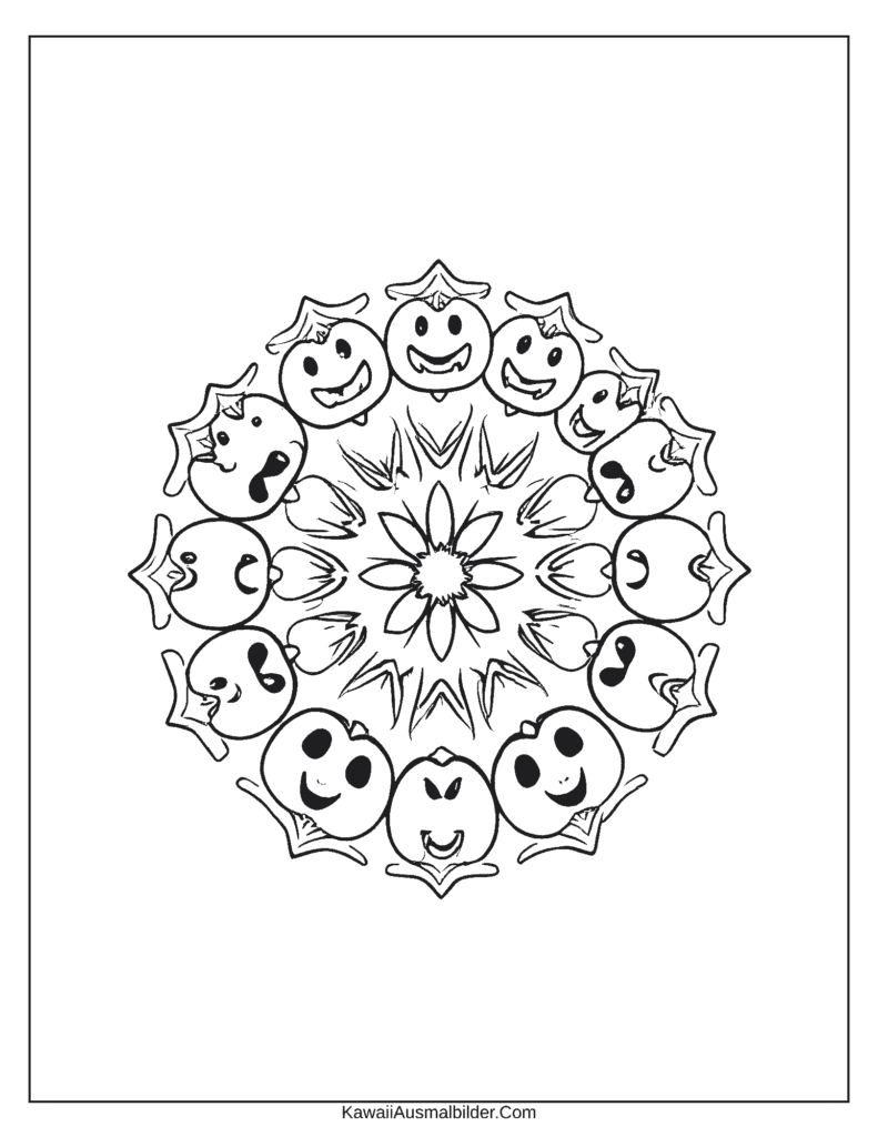 Malvorlage Halloween-Mandala