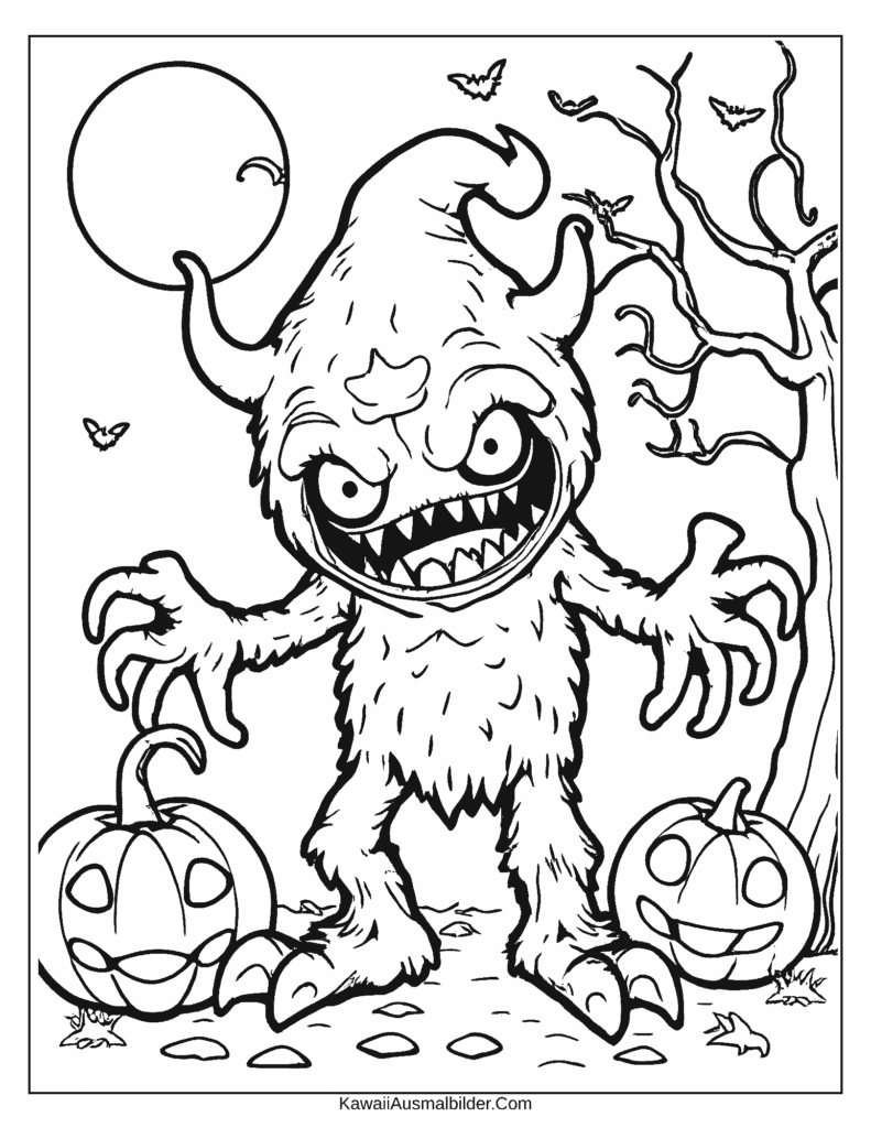 Malvorlage Halloween-Monster