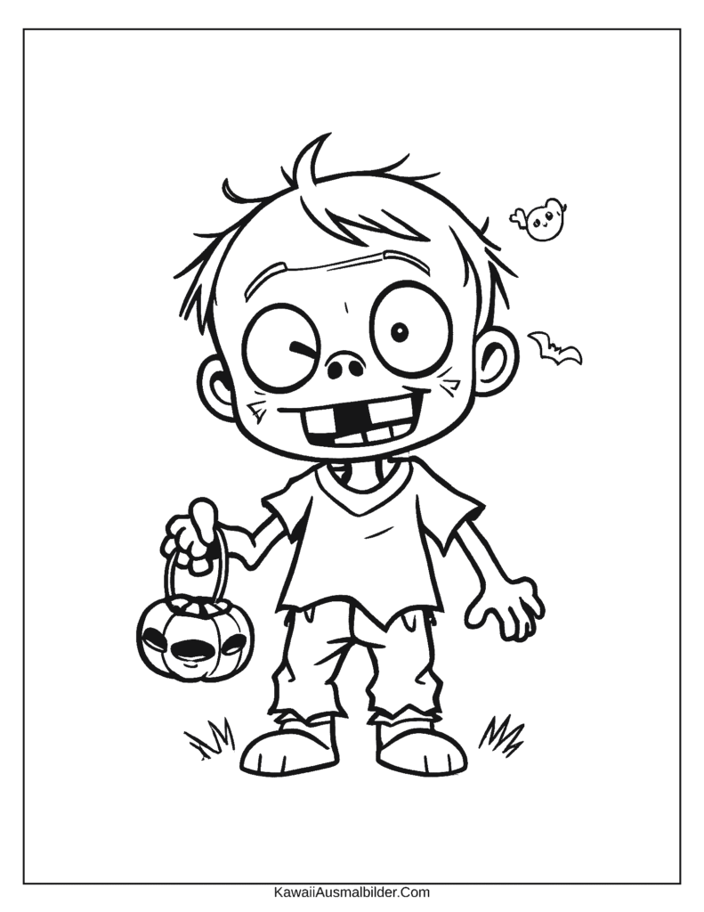 Malvorlage Halloween-Zombie