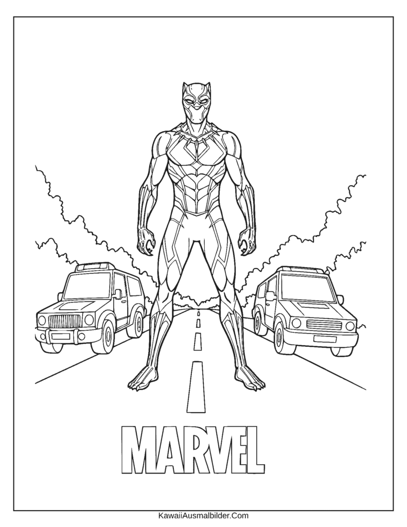 Marvel Black Panther Malvorlage