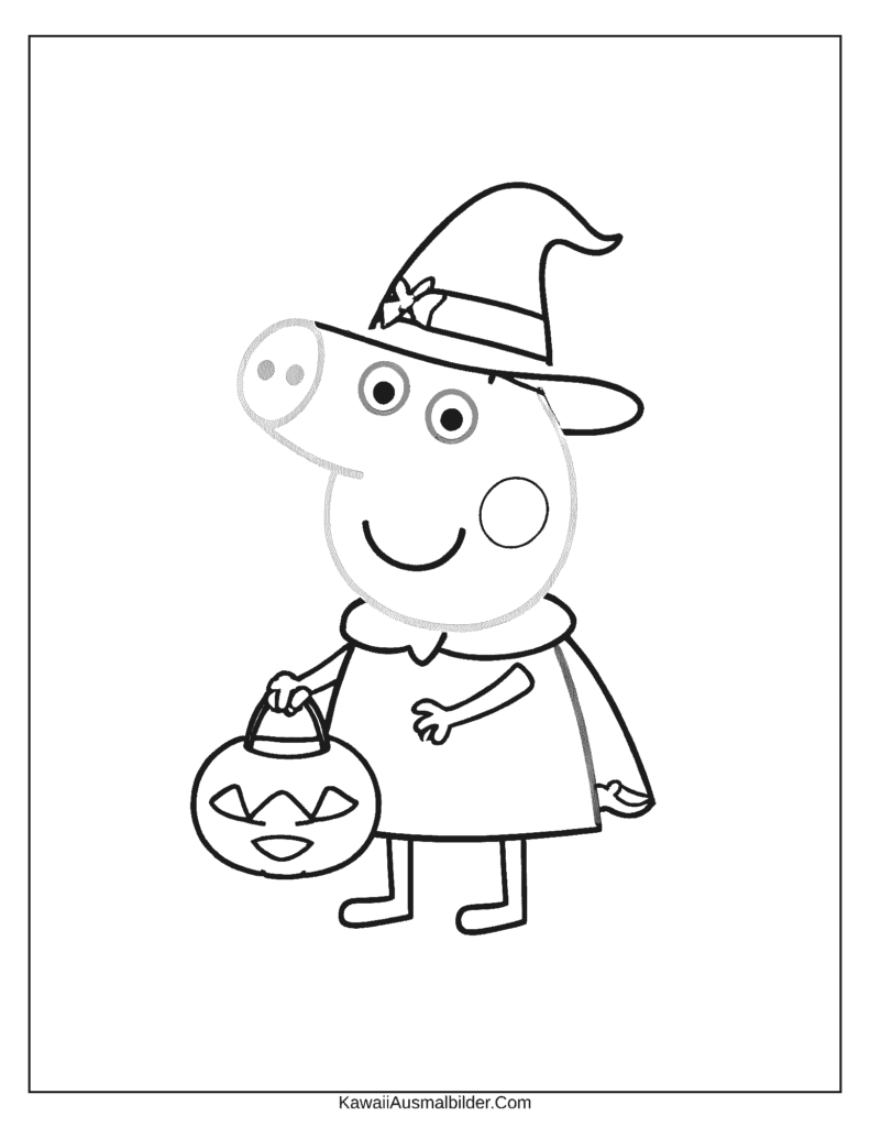 Peppa Pig Halloween Malvorlage