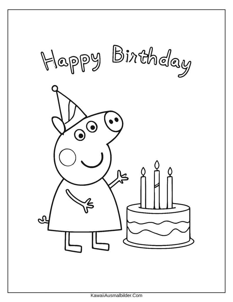 Peppa Pig Malvorlage Geburtstag