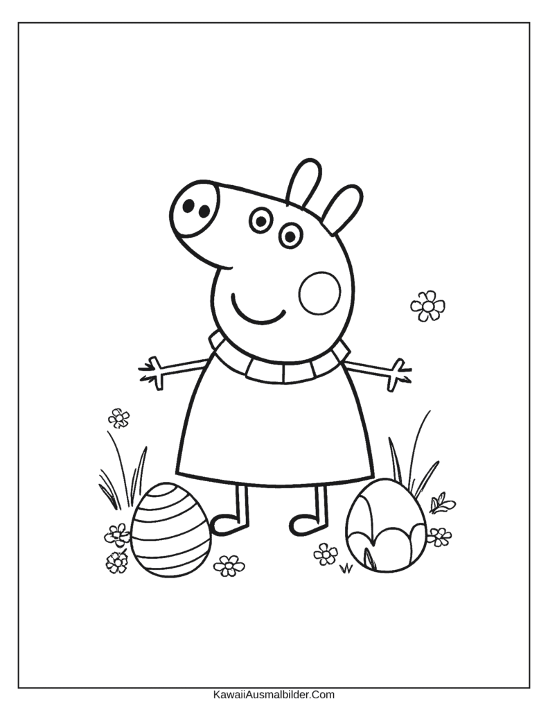 Peppa Pig Malvorlage Ostern