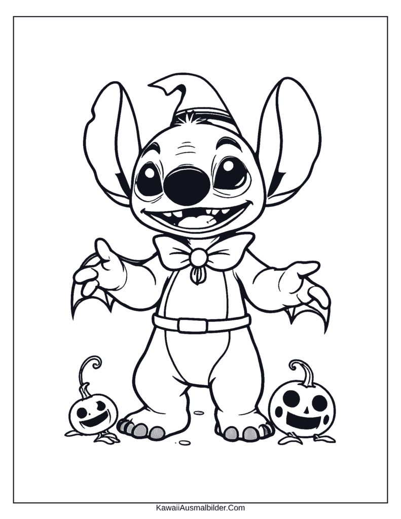 Stitch Halloween Malvorlage