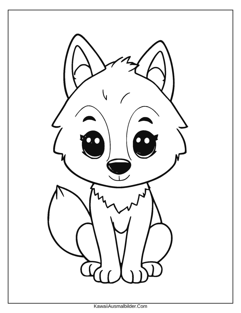 Wolf-Malvorlage für Kinder