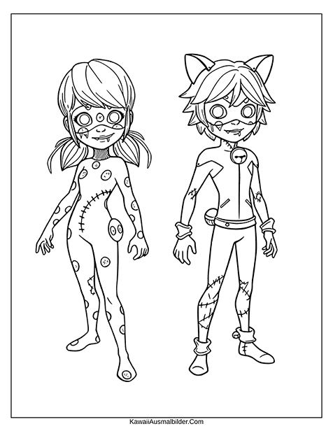 Zombie-Marienkäfer und Cat Noir