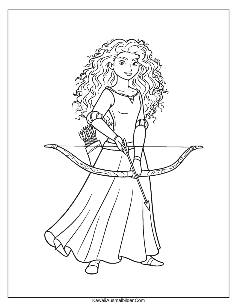 ausmalbild Disney Prinzessin Merida