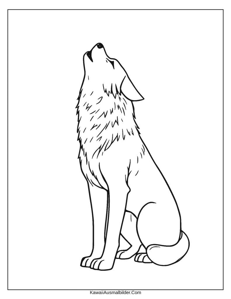 ausmalbild heulender wolf