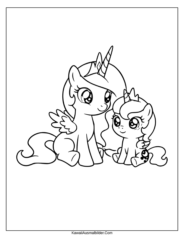 ausmalbild my little pony celestia und luna baby