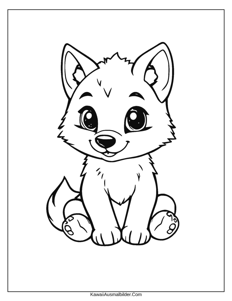 ausmalbild wolf baby