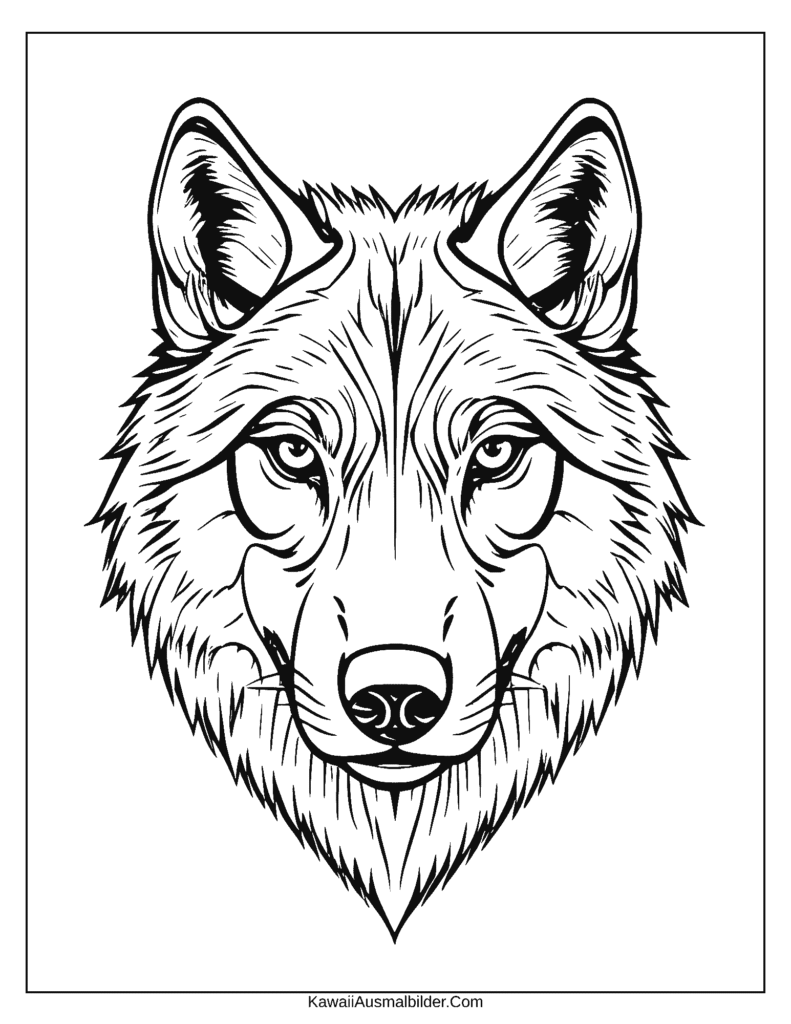 ausmalbild wolfskopf