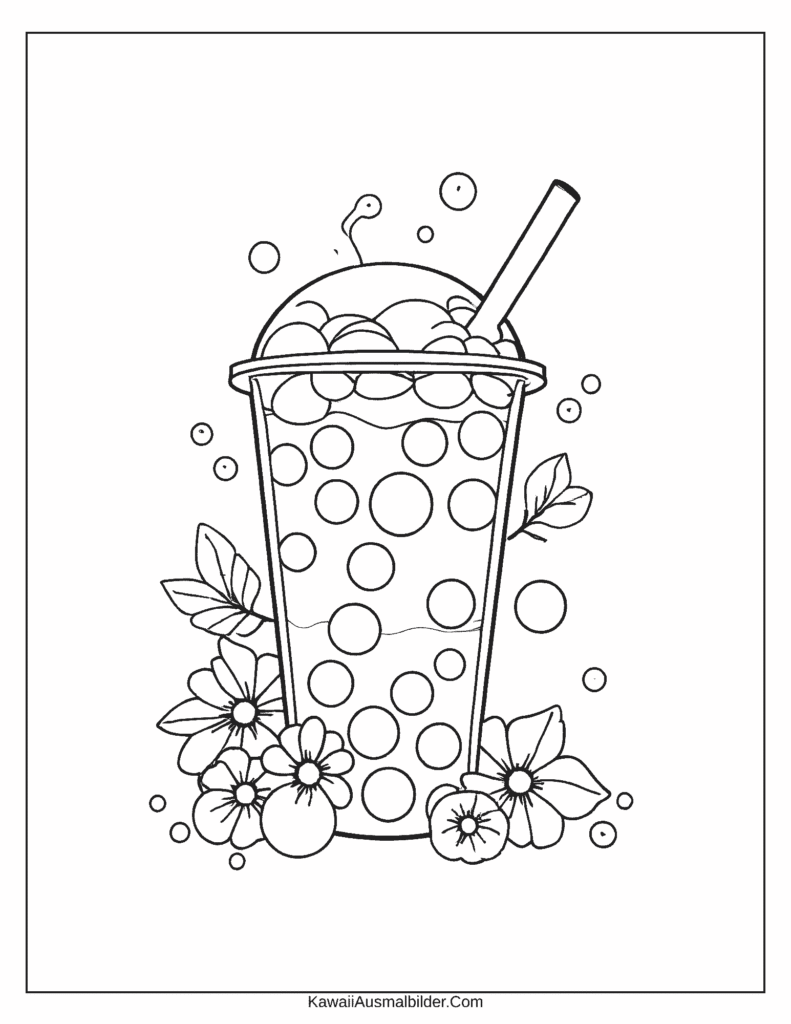coole Bubble Tea Malvorlage
