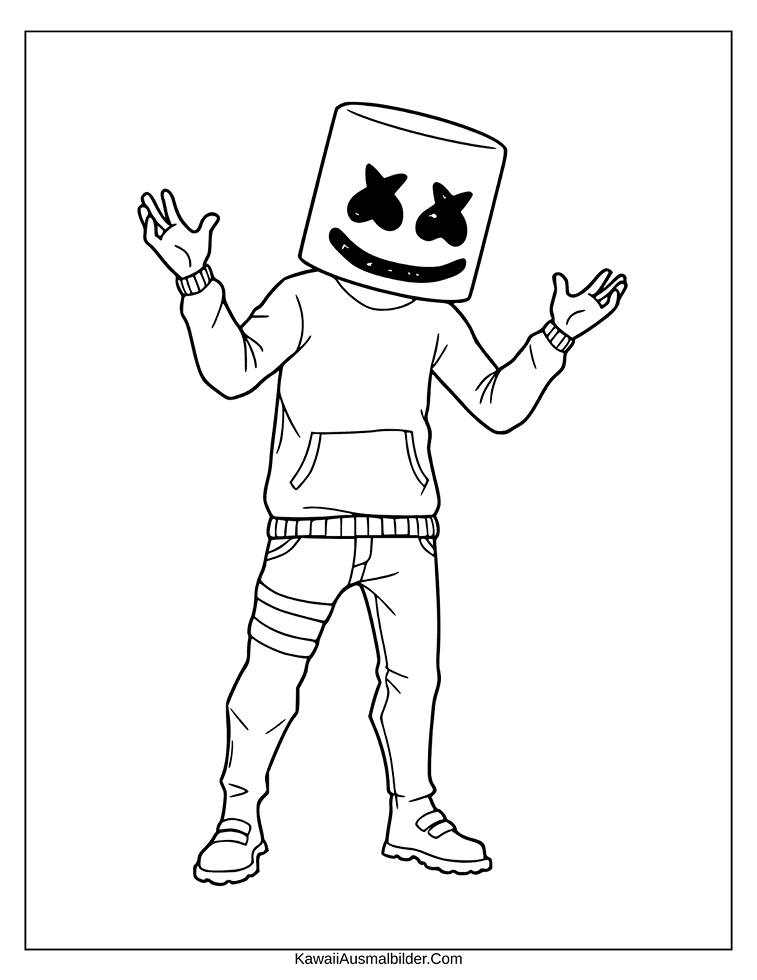 fortnite ausmalbild marshmello