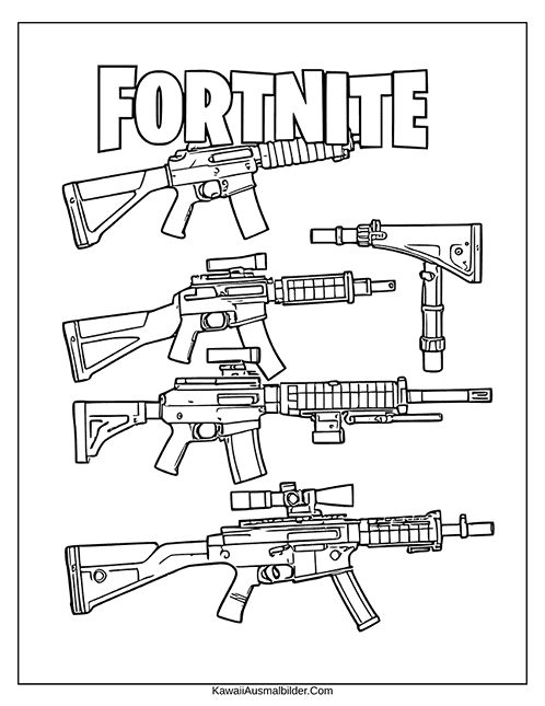 fortnite ausmalbild waffen