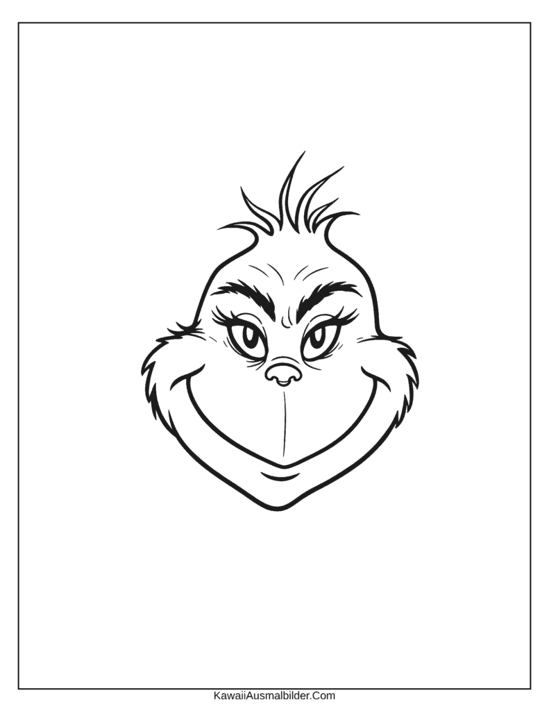 grinch gesicht ausmalbild