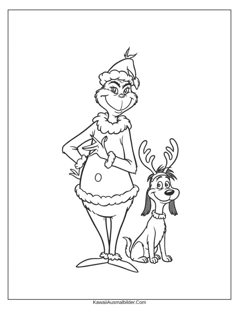 grinch und max ausmalbild