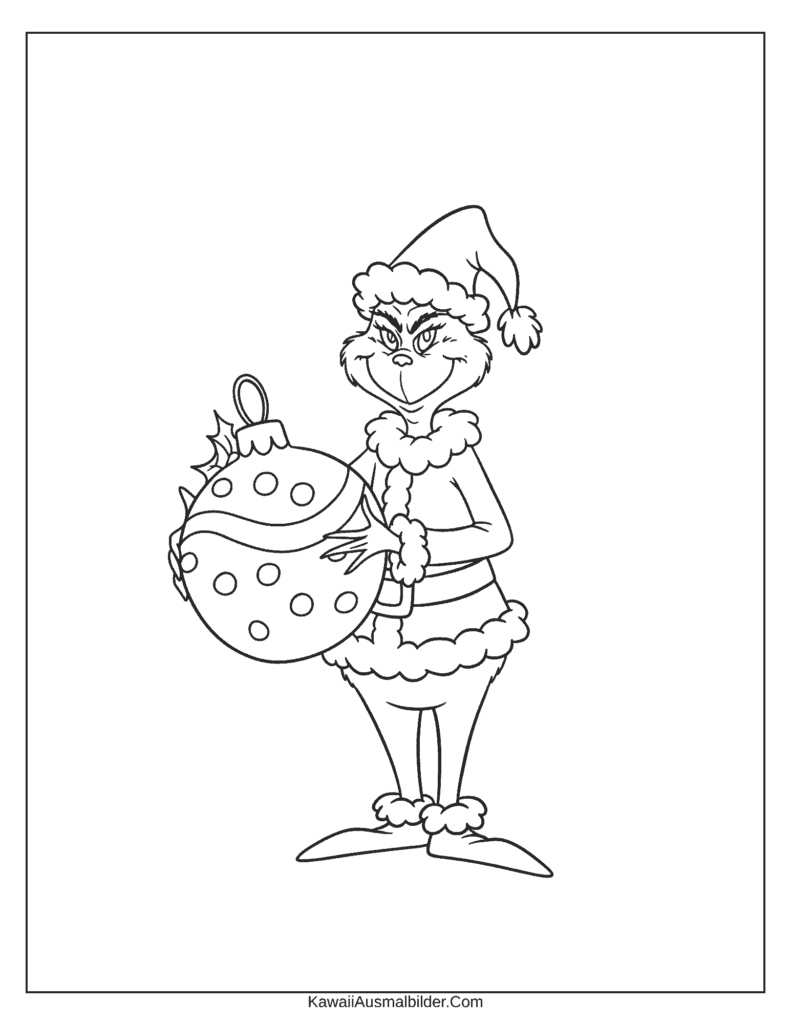 grinch weihnachten ausmalbild