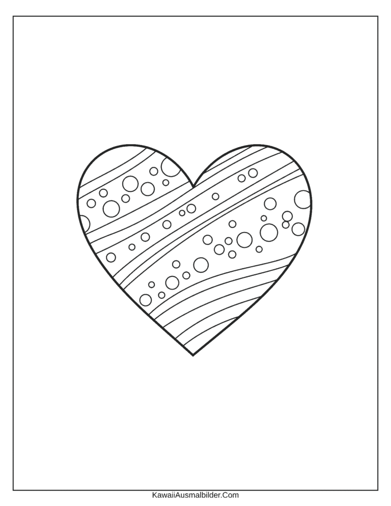 Herz-Ausmalbilder zum Ausdrucken für Kinder [PDF] - Kostenlose