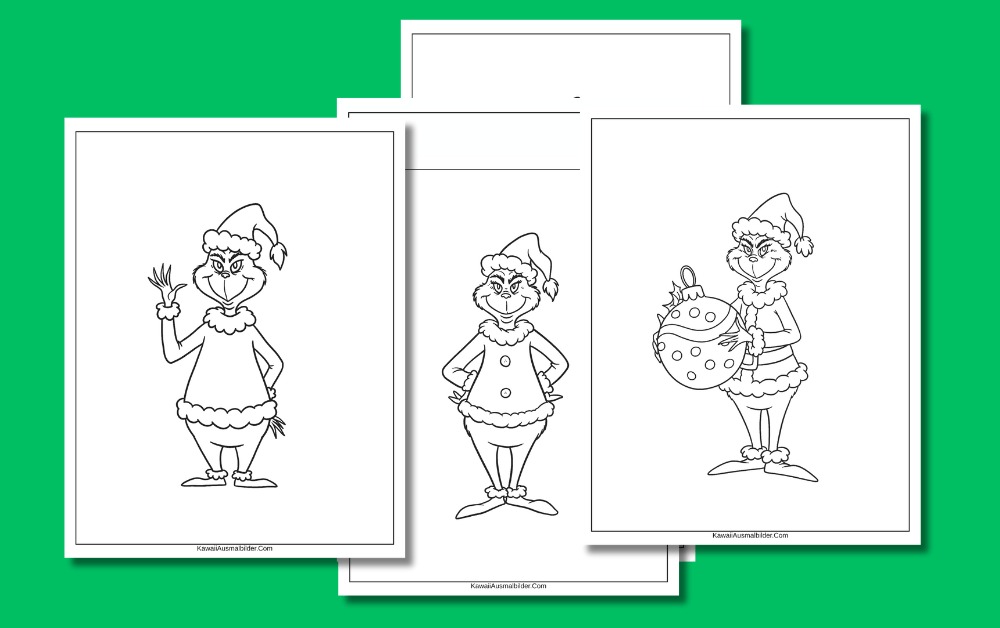 kostenlose Grinch Ausmalbilder zum Ausdrucken für Kinder