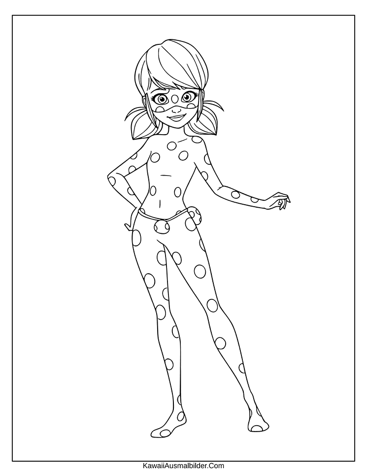 marinette ladybug ausmalbild