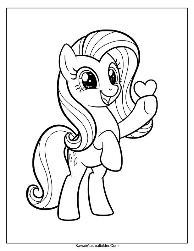my little pony mit huf und herz ausmalbild