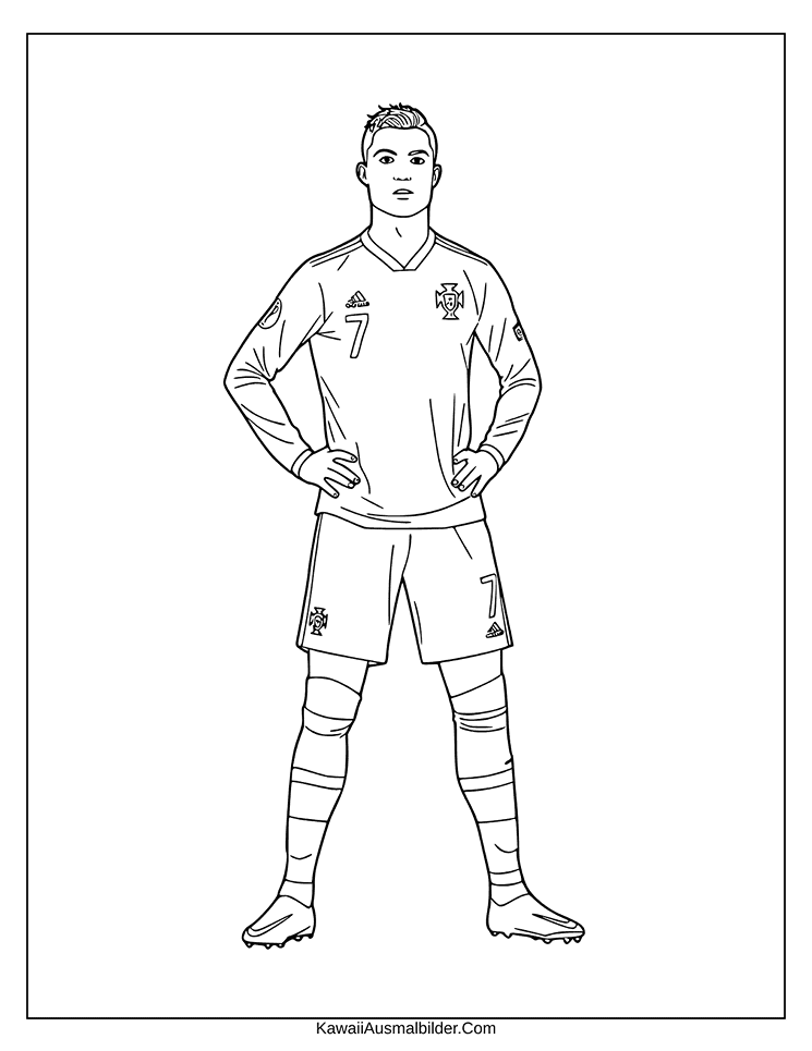 ronaldo ausmalbild einfach
