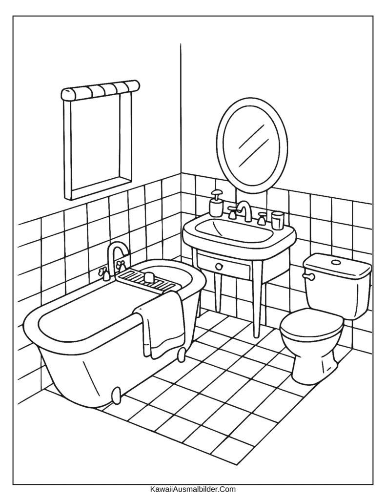 toca boca ausmalbild badezimmer