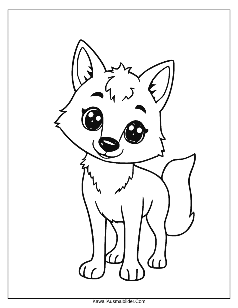 wolf ausmalbild einfach