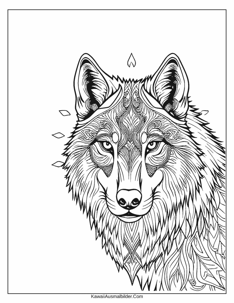 wolf ausmalbild für erwachsene